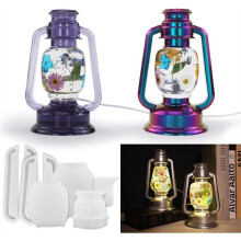 Kerosene-Lamp Resin Mold, Light Silicone Molds for Epoxy Resin, 3D Oil Lamp Epoxy Moulds for DIY Luminous Art Crafts A