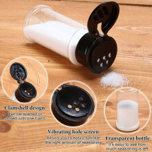 100 St Kryddburkar Av Plast med Lock för Shaker Kryddbehållare Plastkryddflaskor Kryddshakerburkar 3,3 Oz/100 Ml Svart