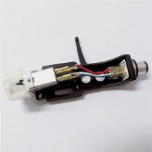 2X Cartridge Stylus with Turntable Headshell 4 Pin Contacts for Phonograph Turntable Gramophone LP Vinyl Needle