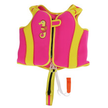 Kinder-Pink-Neopren-Schwimmweste mit Reißverschluss &amp; Flossen-Design, weich &amp; bequem