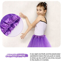 Slimme Kleding voor Babymeisjes Sterren Pailletten Petticoat Balletdans Pluizige Tutu Rok Paars
