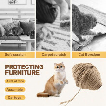 5mm Twine 328 Feet Braided Natural Jutes Rope for DIY Gardening, Crafting, Bundling Cat Scratching Post, Home Decor