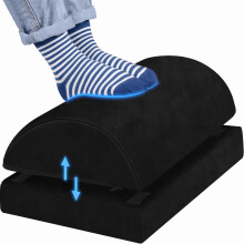Adjustable Foot Rest for Under Desk with Memory Foam, Dual Height Ergonomic Foot Stool, Black