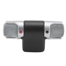 Mini Stereo Wireless Microphone Dual Channel 3.5MM ABS Black