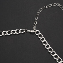 1 Pcs Body Link Epaulet Shoulder Chain Necklace Dangling Tassel & 1 Pcs Women'S Necklace Sweater Chain Choker Necklace