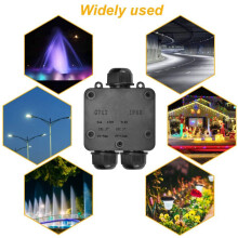 Caixa de Junção Impermeável Caixa de Junção Elétrica da Glândola Exterior IP68 com Conector de 3 Cabos para Cabo de Diâmetro de 4-15mm