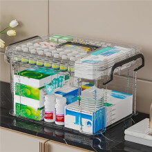 Grote, Dubbellaagse Medicijndoos - Waterdichte, Transparante Opbergruimte voor Thuis en op Reis