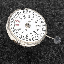 2X Mechanizm Zegarka Podwójna Korona Kalendarza na 3 Ruch Mechaniczny dla MIYOTA 8205 Części do Naprawy Mechanizmu Zegarka (Srebrny)