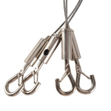 Suportes Pesados para Pendurar Imagens Ajustáveis - Pacote com 4 Ferragens para Pendurar, Cabo de Aço Inoxidável 2M X1.5mm