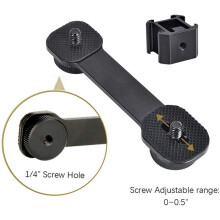 2X Triple Cold Shoe Mount Universal Extension Bracket Holder Adapter for LED Video Light DSLR Phone Gimbal Stabilizer