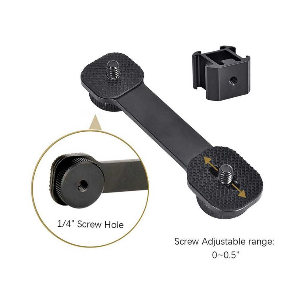 2X Triple Cold Shoe Mount Universal Extension Bracket Holder Adapter For Led Video Dslr Phone Gimbal Stabilizer Light 6032248882104