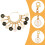 20PCS Numbered Stitch Markers 0-9, Alloy Crochet Knit Locking Clips, Black & White 2