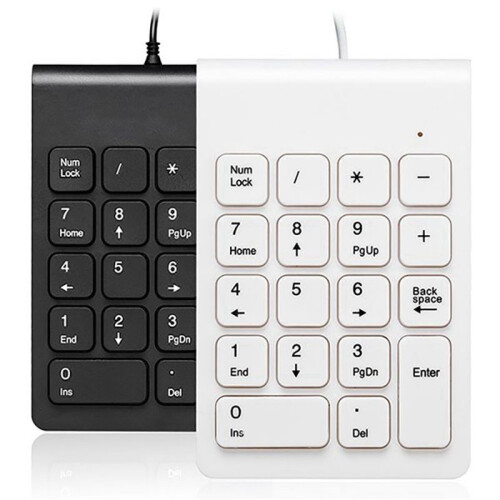 2X  USB Wired Numeric Keypad Numpad 18 Keys Digital Keyboard for Accounting Teller Laptop Windows Android (Black) 1