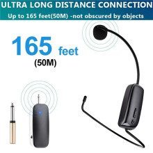 2X Nouveau Microphone Sans Fil UHF Portable 2 En 1 Amplificateur de Volume Microphone Casque Professionnel pour L'Enseignement de La Parole