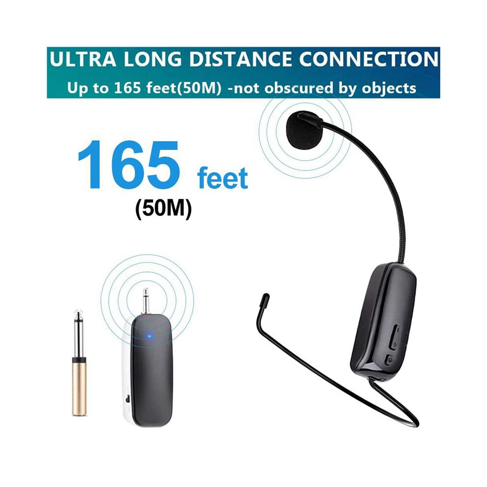 2X New 2 In 1 Handheld Uhf Wireless Microphone Professional -Wear Mic Volume Amplifier For Speech Teaching 4711121091896