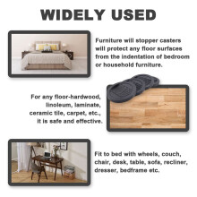 Furniture Castor Cups 4 PCS, Rubber Feet Pads Non Slip Furniture Coasters for Chair Leg Floor Protectors Bed Sofa Wheel