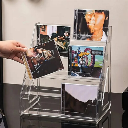 5-Layer CD Rack, Album Display Rack, Transparent Storage Rack for Tapes, Multifunctional Counter Display Rack 2