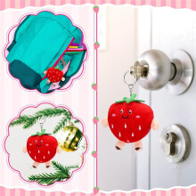 24 Porte-CléS en Peluche en Forme de Fraise, Adorables Pendentifs en Peluche Rouge, Breloques Kawaii, Sac Cadeau pour FêTe de Fraise