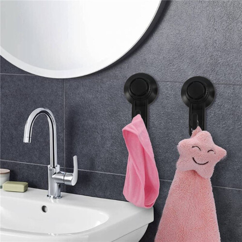 2 Pcs Suction Cup Hooks Powerful Suction Cup Bathroom Hooks,Vacuum Wall Hooks for Towel,Waterproof Shower Hooks 1