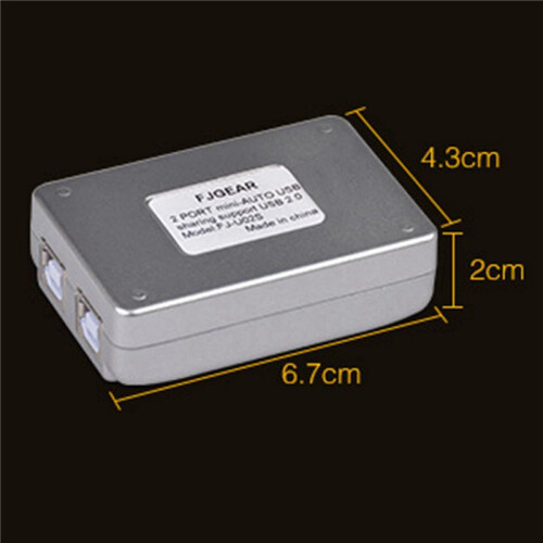 4X FJGEAR USB 2.0 Auto Sharing  2 Port HUB Adapter Switcher for 2 PC Printer USB  Devices Support Windows 1