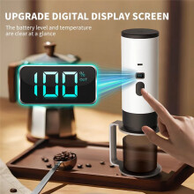 Cafetière Expresso Portable - Machine Électrique Auto-Chauffante 2 en 1 pour les Voyages, la Voiture et la Randonnée - Préparation Rapide Partout