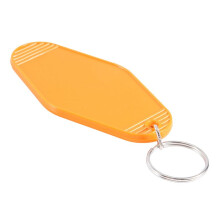 24 Pcs Vintage Motel Keychain DIY Blank Hotel Keychains Heat Transfer Blank Keychains Bulk Sublimation (Orange)