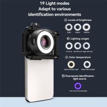 120 X Zoom Macro-Lens voor Alle Mobiele Telefoons, Zakmicroscooplens met Selfie-Licht, Macrofotografie-Lens voor Mobiele Telefoons