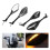 Motorcycle Modified 10mm Universal Rearview Mirror with Turn Signal Light LED Rear View Mirror with Light Side Mirror,A 5