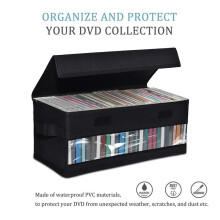 2pack CD Storage Boxes,CD Case Storage, Container Holds 32 CDs in Full Jewel Cases, 60 CDs in Slim Cases