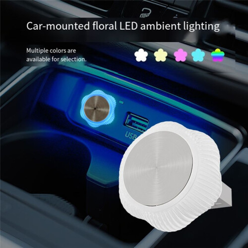 Car USB Ambient Lights LED Decorative Atmosphere Lamp for Auto Interior Environment Light Plug  Ice 2