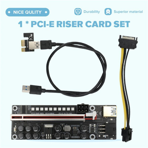 V014-MAX PCI-E Riser Card USB 3.0 Cable PCI Express 1X to 16X Extender PCIe Adapter for GPU BTC Mining 2
