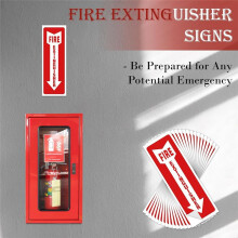 Fire Extinguisher Signs, 15 Pack 4x12 Inch Fire Extinguisher Signs for Home Business, Self Adhesive Safety Sticker Sign