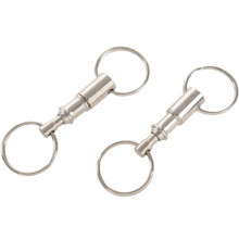 2 pieces Removable Double Keychains Iron nickel double detachable keychain Double Keychain Rotating Ring keychain
