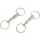 2pcs Heavy Duty Double Porte-cles Pull Apart Snap Lock Support d'anneau Tournant 4