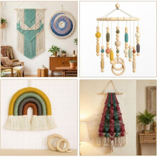 Kits de Macramé de 268 Piezas para Adultos y Principiantes. Suministros de Tejido con Cordón de Macramé para Colgar Plantas y Tapices de Pared.