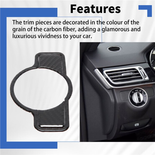 Carbon Fiber for - C Class W204 Inner Headlight  Decorative Cover Trim 2