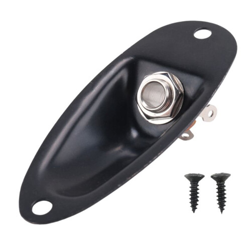 4X Black Boat Style 1/4inch Guitar Pickup Output Input Jack Plug Socket for Fd Strat Guitar 2