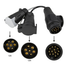 4X Adattatore di Traino da 13 Pin Un 7 Pin 12N + 12S Presa Adattatore di Conversione Elettrica per Gancio di Traino Cavo per Roulotte per Camion