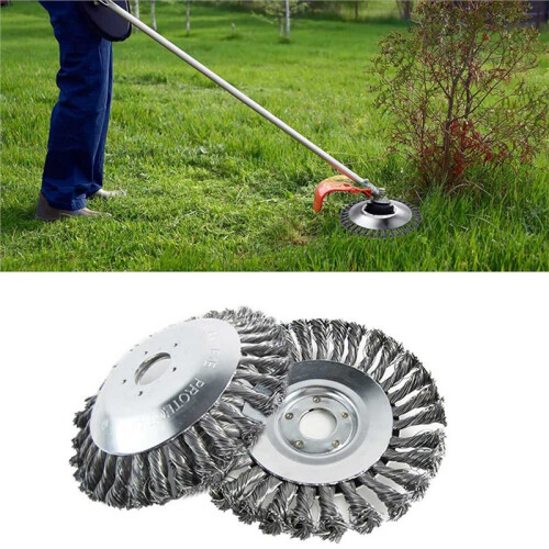Roda de Arame de Aço de 6 Polegadas para Roçadeiras, Adequada para Aparadores de Grama, com 4 Adaptadores, Acessórios para Cortadores de Grama 1