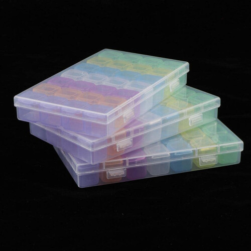Clear Plastic Bead Storage Box 28 Grid Jewelry Organizer with Visible Organization and Secure Separation 1