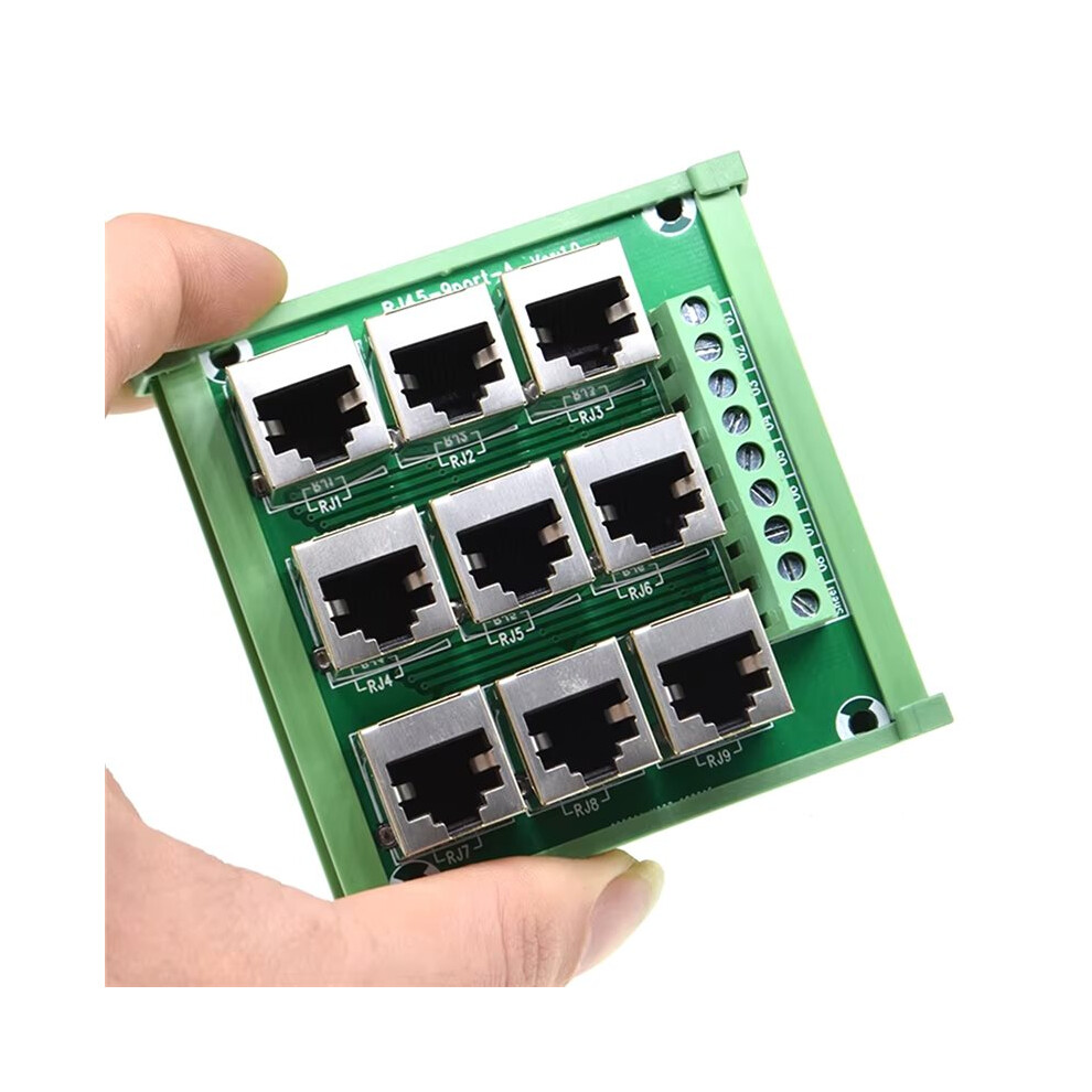 9 Way 9 Port Rj45 8P8c Female Socket To Terminal Block Adapter Pcb Board Network Port Rj45 Ethernet Connector Converter 6032848744444