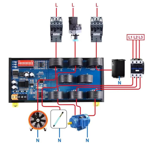 RS485 AC Current Transformer Detection 0-50A Module Modbus RTU Communication for Current Data Acquisition A 1