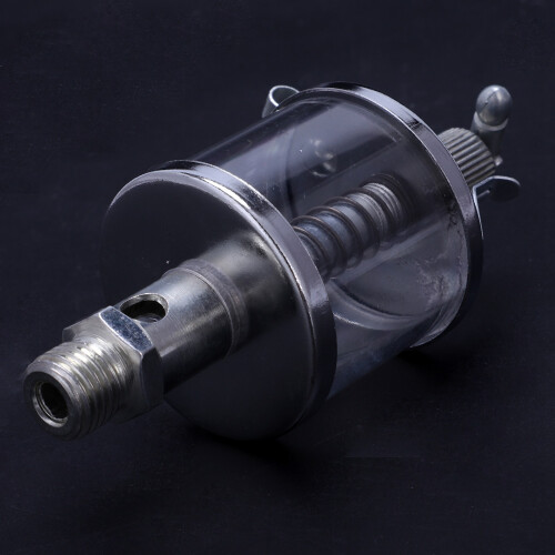 50mL Engine Machine Lubricator Oil Gravity Drip Feed Oiler Clear+Silver 2