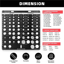 42 Nut and Bolt Thread Check Tool with 19 Standard & 15 Metric Sizes 8 Drill Bit Gauges Bolt and Nut Identifier Gauge
