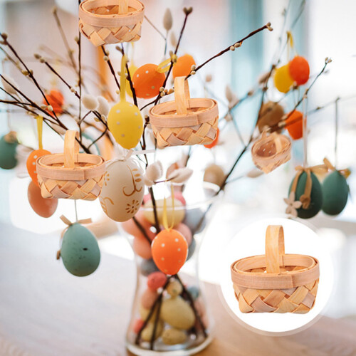 24Pcs Wood Chip  Baskets Manual Woven Baskets Ornaments Candy Storage Box 1