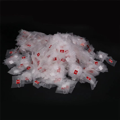 The New 500Pcs 5.8 X 7cm Pyramid Tea Bag Filter Nylon Tea Bag Single String Label Transparent Empty Tea Bag 1