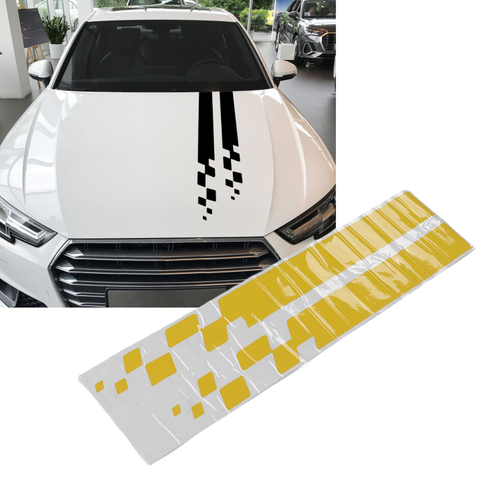 Car Bonnet Vinyl Sticker Hood Cover Decal Auto Stripe 90X9cm Universal Yellow 9451388994527