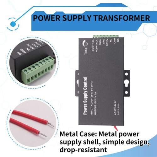 Access Control Power Supply Transformer Door System Adapter AC110-240V Covertor System Machine Black DC12V 3A 1