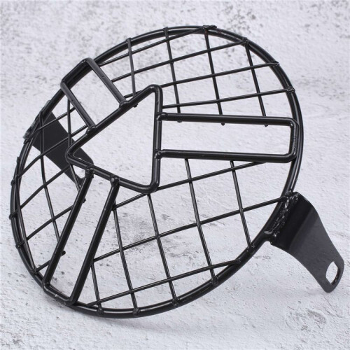 Motorcycle Headlight Lamp Shade Retro Black Shell Round Headlight Grille 1