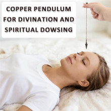 9 Inch Copper Pendulum with Chain, Hexagonal Cone Spiritual Pendant for Dowsing,Healing Tool for Pendulum Board